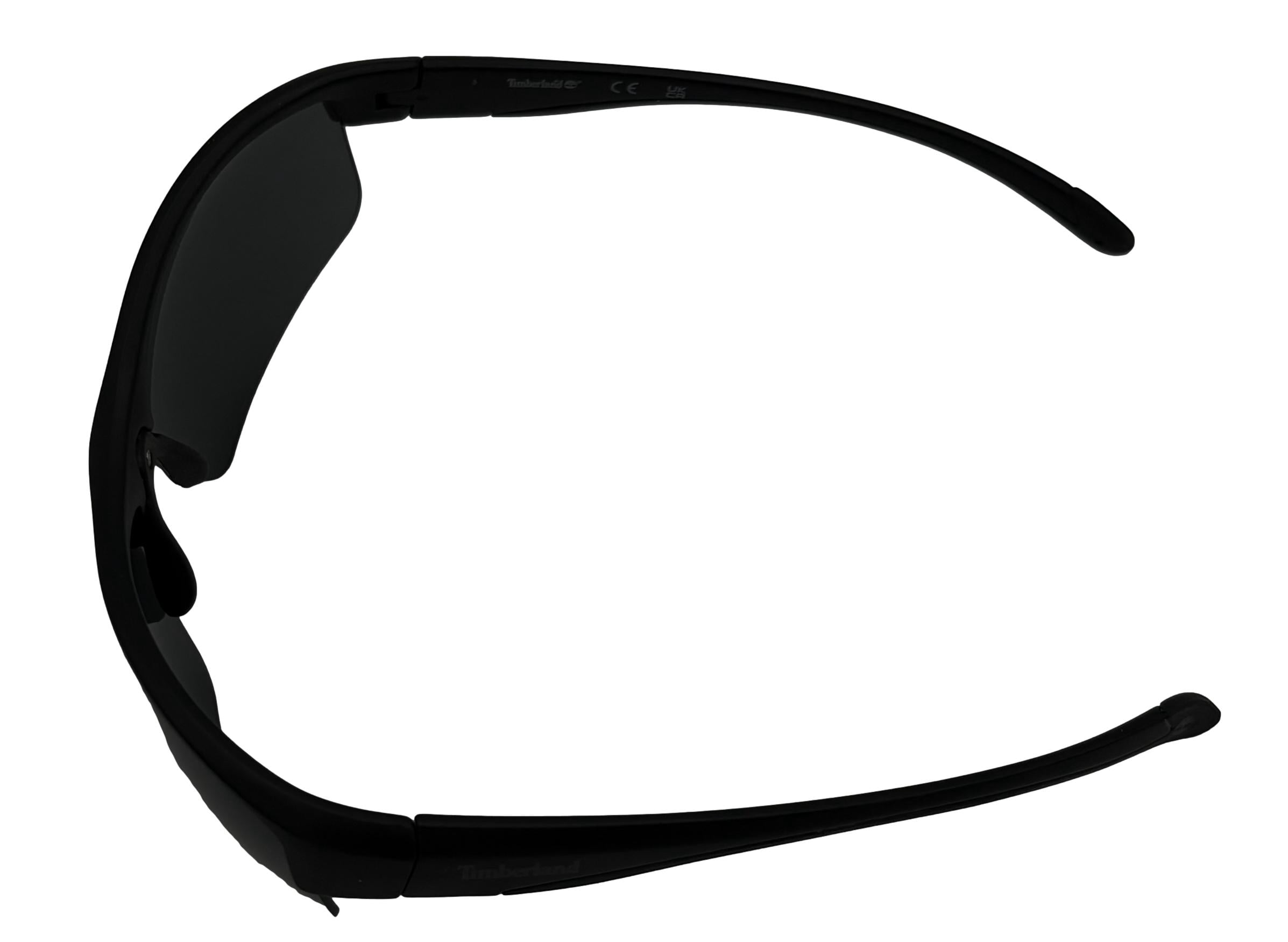 Timberland Men's Rectangle Rimless Wrap Plastic Sunglasses, Matte Black