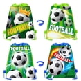 thumbnail image 5 of 1-20 bolsas de regalo con temática de fútbol, no tejidas, con cordón, para fiestas de cumpleaños, decoración, suministros, 5 of 5
