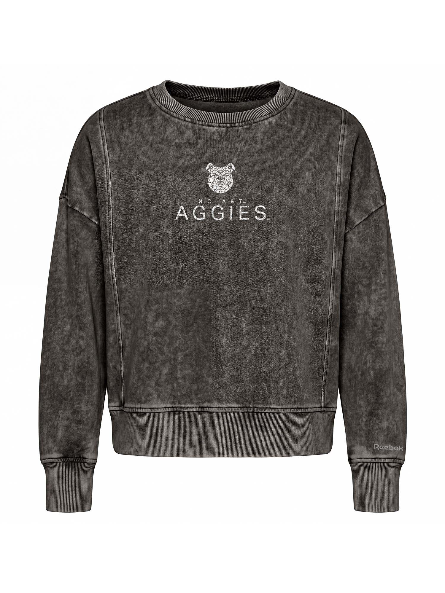 North Carolina A&T Aggies Reebok Womens Denim Wash Crew Neck Sweatshirt