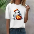 thumbnail image 1 of YLHFASHION T-shirt d'Halloween pour Femmes Manches Courtes Col Rond Imprimé Citrouille Décontracté Automne 2025 50 % de Réduction Liquidation T-shirt Manches Courtes pour Femmes, 1 of 4