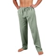 thumbnail image 2 of LWavelet Mens Lightweight Linen Lounge Pants Elastic Waist Drawstring Sleep Pants Green 3XL, 2 of 7