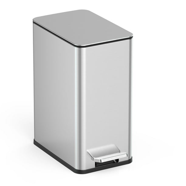 Nine Stars 2.6 Gallon Trash Can, Slim Step On Bathroom Trash Can