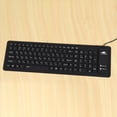 thumbnail image 2 of 5X 103Keys Silicon Keyboard Russian Layout USB Interface Keyboard Flexible Foldable Wired Keyboard for PC Desktop Laptop,5 x Mini Silicone Keyboard,black, 2 of 8
