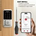 thumbnail image 3 of Kwikset Halo Touchscreen Wi-Fi Smart Deadbolt Hardware Lock with Smartkey Satin Nickel, 3 of 11