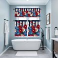 thumbnail image 4 of Red White and Blue Daisy Kitchen Curtains Valances and Tiers Set of 3 Black Stripes Tier Curtains and Valance with Rod Pocket for Small Windows, 27.5"x36", 4 of 9