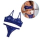 thumbnail image 2 of Encaje sexy conjunto de ropa interior sujetador ropa interior regalo para mujer, azul real, L 2 piezas Jumpingount XX000054-43, 2 of 7