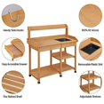 thumbnail image 4 of Topeakmart Outdoor Garden Potting Bench Potting Table Work Bench with Removable Sink Drawer Rack Shelves Work Station Wood, 4 of 5