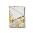 thumbnail image 2 of Tea Soft Flannel Fleece Throw Blanket, Fairytale Inspired Image with Tea Time Cups and Pots Floral Details, Cozy Plush for Indoor and Outdoor Use, 60" x 80", Turquoise Yellow, by Ambesonne, 2 of 6