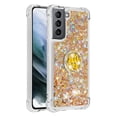 thumbnail image 2 of Funda para Samsung Galaxy S21 5G con Brillo Líquido Flotante, Purpurina, Parachoques y Anillo Giratorio Soporte, 2 of 5