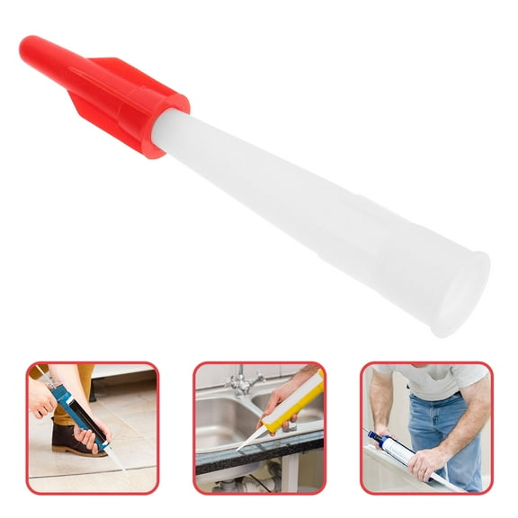 HAKIDZEL 10Pcs White Plastic Caulk Tip Grout Applicator For Home Repair Diy Projects 4.64X0.71X0.71In