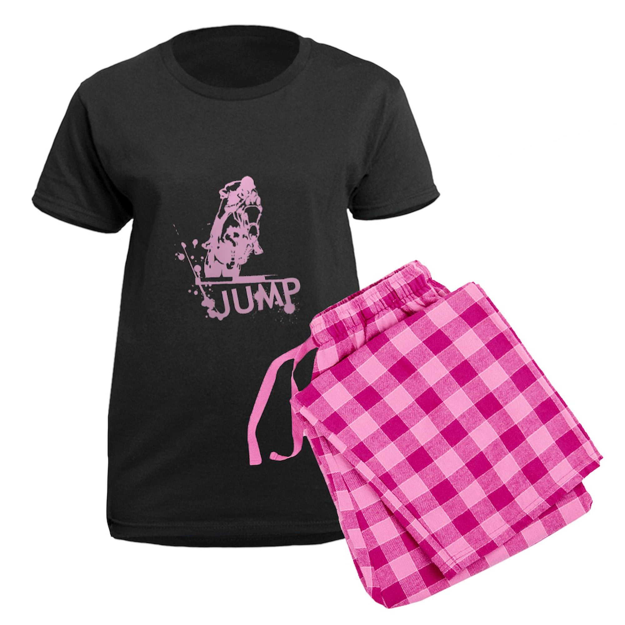 CafePress - EQUESTRIAN JUMP Women's Dark Pajamas - Women's Short Sleeve Print T-Shirt and Pants Dark Cotton Pajama Set