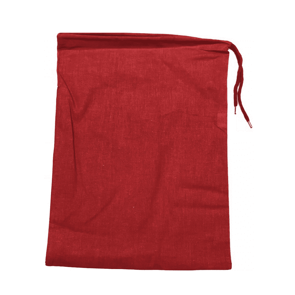 TBF Set of 6 Reusable Cotton Shoe Bags with Drawstring (Red