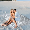 thumbnail image 4 of Playa Rug Reversible Indoor/Outdoor 100% Recycled Plastic Floor Mat/Rug - Weather, Water, Stain, Fade and UV Resistant - Milan- Gray & White (4'x6'), 4 of 6