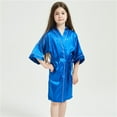 thumbnail image 2 of Huowey Kids Boys Girls Silk Satin Bathrobe Kimono Robes Nightgown Sleepwear Clothes, 2 of 4