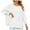 White, variant on HAiming Womens Casual Tops Oversized Solid Color Ruffled Long Sleeve Round Neck Pullover Shirts Loose Tee Blouse
