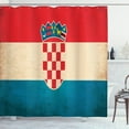 thumbnail image 1 of Ambesonne Croatia Shower Curtain, European Country Flag Art, 69"Wx70"L, Dark Pink Beige, 1 of 3