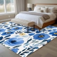 thumbnail image 4 of Blue Flowers Area Rugs 5x7 ft Summer Watercolor Retro Floral Washable Rug Non Slip Indoor Carpet Absorbent Floor Mat for Living Room Bedroom Dining Room, 4 of 9