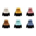 thumbnail image 1 of Sweat à Capuche Color Block pour Garçons et Filles, Pull Chaud en Peluche pour Tout-Petits, Veste Décontractée à Capuche 18M-7Y, 1 of 7