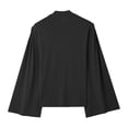 thumbnail image 6 of KHONTS Men's Draped Cowl Neck Tops Long Flare Sleeves Tees Solid Slim Fit T Shirts Black XL, 6 of 8