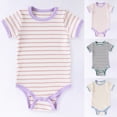 thumbnail image 4 of Baby Onesies Boy Unisex Baby Boy Girl Striped Romper Waffle Short Sleeve Bubble Oversized Romper Bodysuit Summer Onesie Clothes, 4 of 6