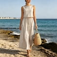 thumbnail image 4 of Women's Elegant Long Skirt for Formal Wear Matching Two Piece Outfit Set Beige L, 4 of 5