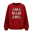 thumbnail image 6 of Waffle Sweatshirts for Womens Christmas Loose Crewneck Long Sleeve Shirts Merry Christmas Printed Sweaters Casual Fashion Xmas Holiday Party Pullover Tops, 6 of 6