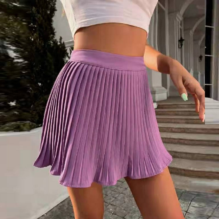 Skirts for Women Women's Summer Empire Waist Ruffle Tiered Pleated