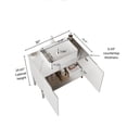 thumbnail image 5 of 30" Elegant Compact Freestanding Cabinet, Bathroom Storage Unit with Soft Close Door, Modern Small Bathroom Vanity with Ceramic Sink for Bathroom, White, 5 of 7