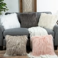 thumbnail image 5 of Lavish Home 18” Plush Pillow - Luxury Square Accent Pillow Insert and Shag Glam Cover Set, 5 of 6