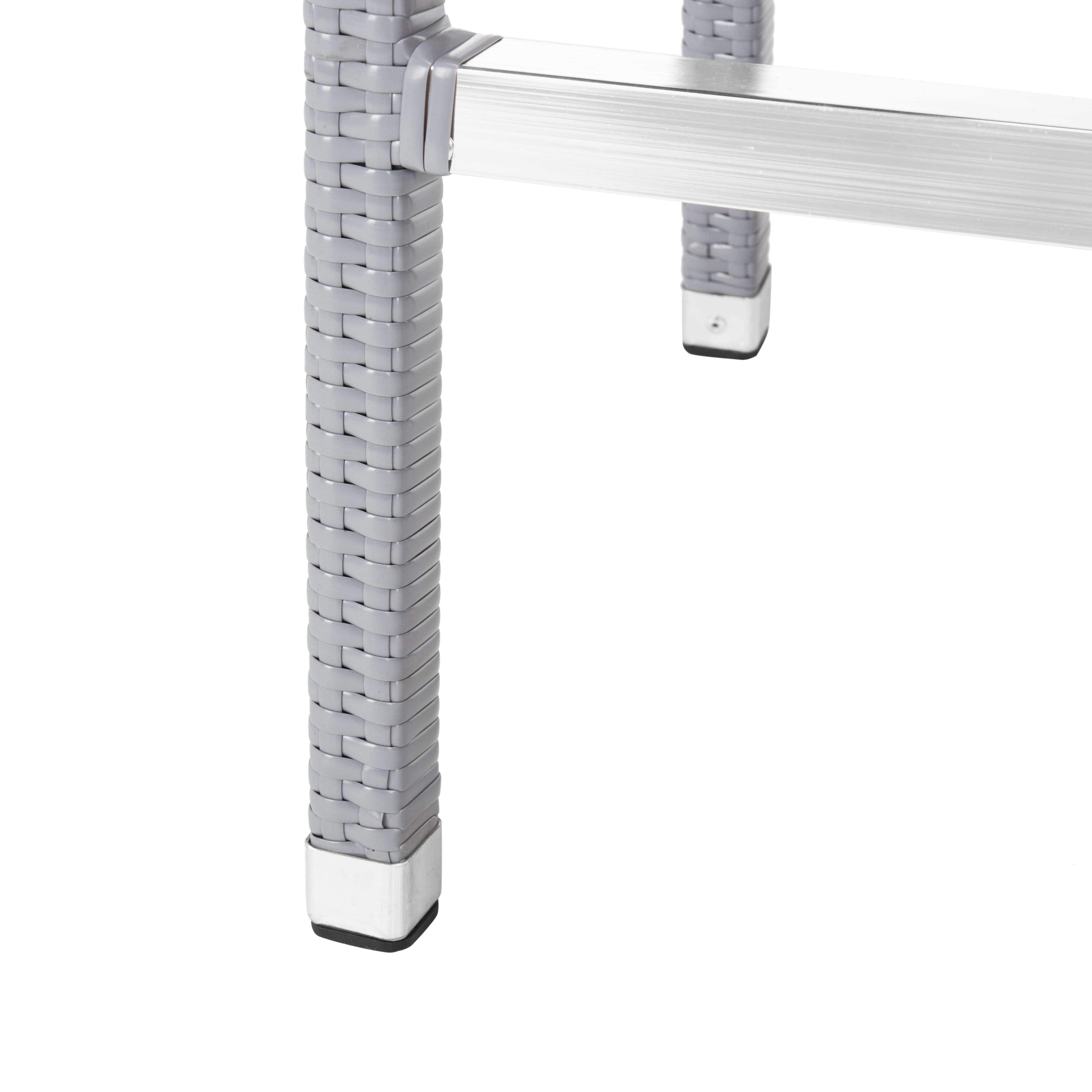 SAFAVIEH Bethel Contemporary Outdoor Patio Rattan Bar Stool, Grey