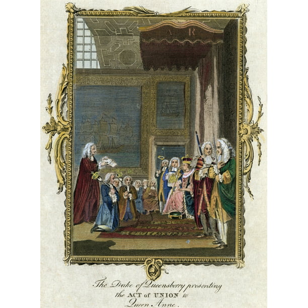 Act Of Union 1707 Nthe Scottish Duke Of Queensbury Presenting To Queen