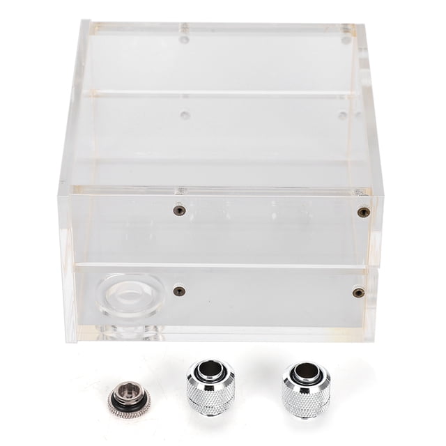 Fdit 1.25L Water Cooling Tank Cooling Reservoir All Transparent Acrylic Computer Accessories,Water Cooling Tank,Computer Accessories
