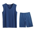 thumbnail image 1 of Conjunto Deportivo de los Hombres, Moda Casual de Color Sólido Cuello en V sin Mangas de Elasticidad Superior para el Desgaste Al Aire Libre, Traje Atlético de Humedad, 1 of 8