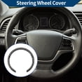 thumbnail image 2 of Funda para volante de cuero artificial PU Unique Bargains, protector de volante de automóvil de 14.96" en gris caoba, 1 Pc, 2 of 6