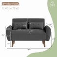 thumbnail image 4 of Sobaniilo 47" Small Modern Loveseat Sofa, Mid Century Linen Fabric 2-Seat Sofa Couch Tufted Love Seat with Back Cushions and Tapered Wood Legs for Living Room, Bedroom and Small Space (Dark Gray), 4 of 8