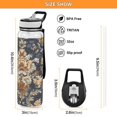 thumbnail image 3 of Floral Gold Sports Water Bottle 32oz with Straw for Kids Travel Mug BPA Free Leak Proof for School, 3 of 7