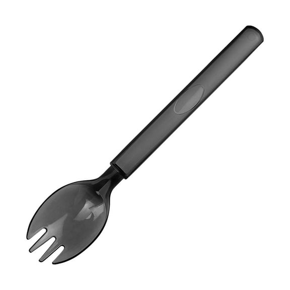 Tunhigl Thick Disposable Plastic Utensils Set - Individually Wrapped Cutlery for Restaurants, Bakeries & Desserts (Spoon, Fork, Knife) - Ink Gray Matte Finish Gray