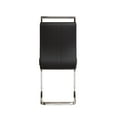 thumbnail image 6 of Set of 2 Modern Dining Chairs, PU Faux Leather High Back Upholstered Side Chair with C-shaped Tube plating Metal Legs for Dining Room Kitchen Vanity Patio Club Guest Office Chair (Black), 6 of 11