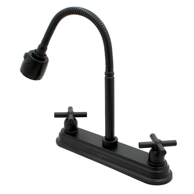 Mezcladora de Cocina Fregadero Alfa Cuerpo de laton Negro Mate Lujo