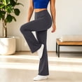 thumbnail image 6 of Horkkom Flare Leggings for Women High Waisted Yoga Pants Solid Color Workout Leggings with Pockets XXL, Gifts for Women, 6 of 9