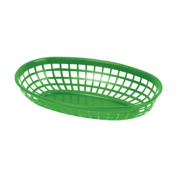 Excellante 9.38" oval basket, green, comes in dozen