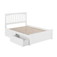 thumbnail image 3 of Mission Full Platform Bed with Matching Footboard & Storage Drawers in White, 3 of 7