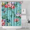 thumbnail image 2 of Artistic Botanical Garden Shower Curtain – Bright Wildflower and Bee Design for Nature-Inspired Bathtub or Guest Bathroom, 2 of 5