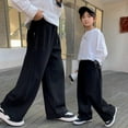 thumbnail image 4 of Coerni Boy's Athletic Sweatpants Wide Leg Casual Fall Letter Sports Elastic Waist Baggy Pants Kids' Youth Open Bottom Sweatpant, 4 of 8