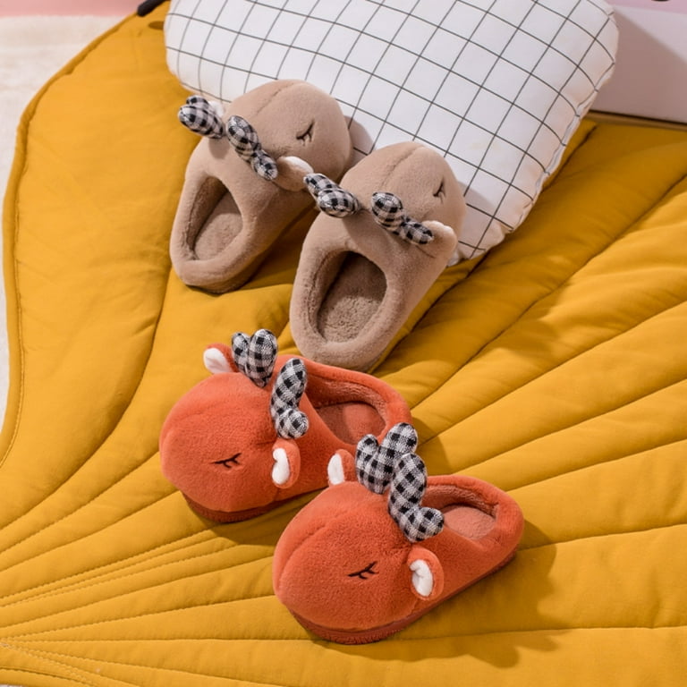 Toddler Boys Girls Fluffy Cute Bunny Slippers Kids Warm Indoor