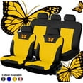 thumbnail image 2 of Full Set Car Seat Covers Premium Stylish Butterfly Painted Front Seats with Breathable Rear Bench Back Car Seat Protectors Cushion Universal Fits Most Automotive, Van, SUV, Truck Red, 2 of 5