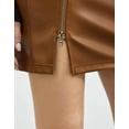 thumbnail image 3 of Faux Leather Mini Skirt with Asymmetric Zipper (S, Black), 3 of 6