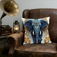 thumbnail image 2 of Specollect 2 Pcs Vintage Elephant Print Pillow Cover, Soft Short Pile Cushion Cover for Sofa and Living Room Decor, Blue Decorative Throw Pillowcase, 2 of 8
