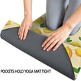 thumbnail image 3 of Yellow Lemon Fruit Dots LightYellow Pattern Hot Yoga Mat Towel Non Slip for Hot Yoga - Quick-Drying Yoga Mat Cover with 4 Corner Pockets with Travel Bag - Hot Yoga Towel Non Slip 74"x26", 3 of 6