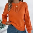 thumbnail image 6 of Wdgfv Women's Oversized Cashmere Crewneck Pullover Sweater Elegant Women's Winter Pullover Sweater Soft Casual Comfort Round Neck Openwork Long Sleeve Top, 6 of 9